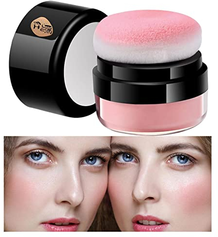 Easy-dab Air Cushion Cheek Blush, Loose Powder Blush Air Cushion Blush-5g Natural Looking Blush Easy Carry, Long Lasting Waterproof Matte Natural Look, Cushion Makeup