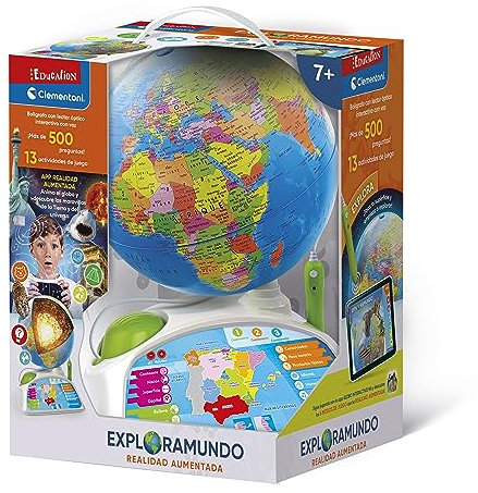 Clementoni 55522 Interaktiver Globus mit App von Auentata-Realität, interaktiver Pädagogischer Weltball mit pädagogischer App, Spielzeug ab 7 Jahren, Spielzeug auf Spanisch