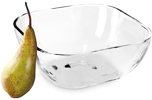 KADAX Glasschüssel, eckige Obstschale aus robustem Glas, Salatschüssel in 3 verschiedenen Größen, Spülmaschinenfeste Glasschale, transparente Snackschale für Obst (20cm, 1, stück)