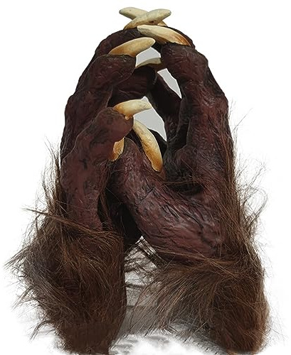 IBLUELOVER Halloween Handschuhe Kunstpelz Werwolf Kostüm Requisiten Horror Party Deko mit Plüschhaar Tier Monster Cosplay Karneval Fasching Zubehör Maskerade Spukhaus