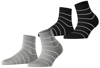 ESPRIT Damen Fine Line 2-Pack Socken Baumwolle atmungsaktiv