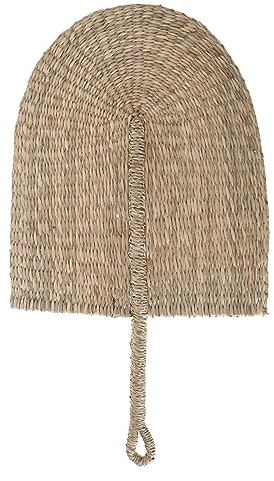 BYUTFA Colgante Decorativo Abanico De Paja Natural Tejido A Mano Arte Decorativo De Pared Accesorios para Fotos Colgante- Abanico De Paja De Estilo Campestre