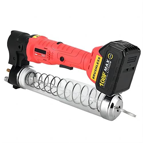 18V Lithium Cordless Electric Grease Gun - Battery Powered Greaser with Hose, Charger, and Carrying Case - Ideal for Excavators and Mechanical Gear Greasing