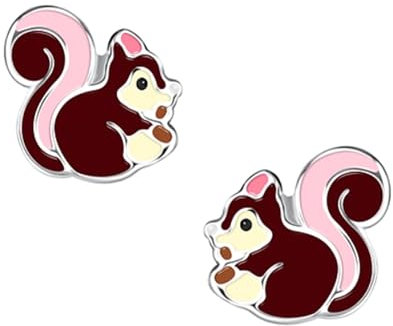 FIVE-D Kinder Ohrringe Eichhörnchen 925 Sterling Silber Ohrstecker