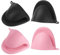 sourcing map 4pcs Mini Silicone Oven Mitts 110x85x70mm Small Heat Resistant Rubber Air Fryer Gloves for Kitchen Cooking and Baking, Pink Black