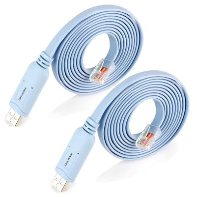 OIKWAN Cavo console da USB a RJ45, strumento essenziale per Cisco, NETGEAR, Ubiquiti, Linksys, connessione router/switch TP-Link, compatibile con computer portatili Windows, Mac, Linux