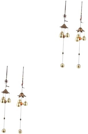 Sosoport 4 Stück Windspiele Secuestro Windglocken Hauswindglocke + Garten Dekorativ Wohnkultur Spaß Goldene Farbe Freunde Zuhause Hängende Glocken Kumpelhaft Tier Anhänger