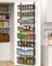 VyGrow Over The Door Pantry Organizer, 8-Tier Pantry Door Organizer Shelves with Adjustable Basket, Metal Hanging Spice Rack for Kitchen, Pantry, Cabinet, Back of Door Seasoning Rack, Black