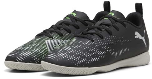 PUMA Unisex Kinder Future 8 Play It Jr Fussballschuh, Puma Black Puma Silver Fluo Green, 35 EU