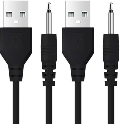 XdealCozyxc 2PCS USB to 2.5mm Male DC Charger Cable, Vibrator Replacement Charger Cords for Wireless Massagers Replacement DC Power Charger Wire