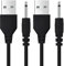 XdealCozyxc 2PCS USB to 2.5mm Male DC Charger Cable, Vibrator Replacement Charger Cords for Wireless Massagers Replacement DC Power Charger Wire