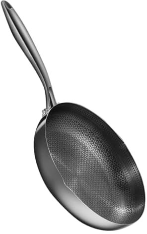 Cabilock Wabenstruktur -wok Chinesischer Wok Für Herdarten Griffen Haushaltsbratpfanne Zum Braten Dämpfen Und Kochen Vielseitig Einsetzbar