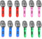 Nadiaen 12PCS Inflatable Microphone,Blow up Microphone,Toy Microphone,Fake Microphone,Inflatable Microphones for Parties,Star Party Supplies Christmas Birthday Party Gifts Stage Show (4 Colors)