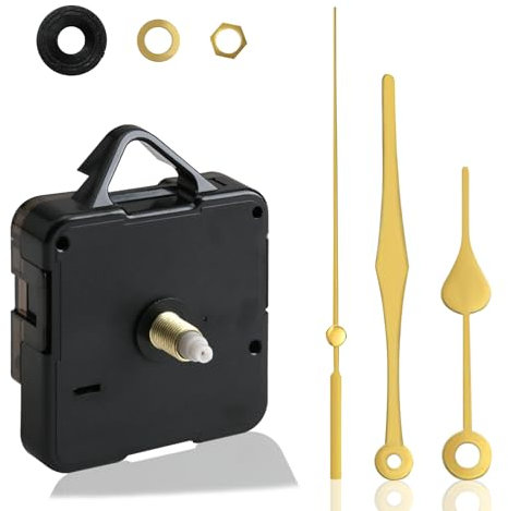 Silent Quartz Clock Mechanism Movement Kits battery powered Long and Short Shaft DIY Wall Clock Mechanism Parts Motor Replacement for Repair Home Restaurant Hotel Office Classroom (Peach Heart Gold)