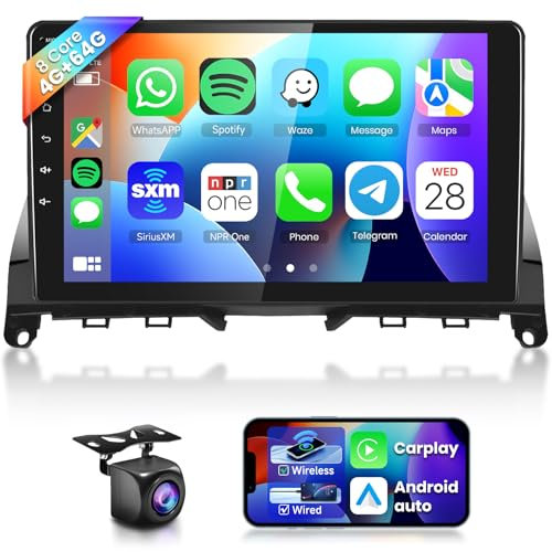 8 CORE 4G+64G Autoradio Android 13 per Mercedes Benz C Classe W204 S204 2006-2011, 9 IPS Touchscreen Stereo Auto co DSP Carplay Android Auto GPS Wi-Fi HiFi Bluetooth Radio FM RDS Retrocamera