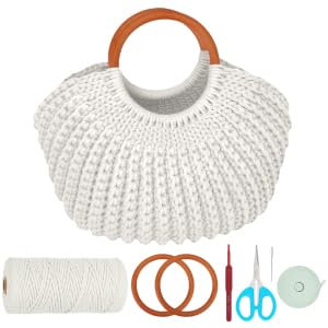 FREEBLOSS Häkel- und Strickset für Anfänger mit Anleitung & Video Tutorial - Häkeltaschen Zubehör Crochet Starter Set