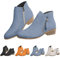 Generico Stivali da Donna Tacco Basso, Tronchetti Donna Morbidi Bassi, Scarponcini Morbidi Stivaletti Casual Stivali Texani Donna Eleganti, Neri Stivali Donna
