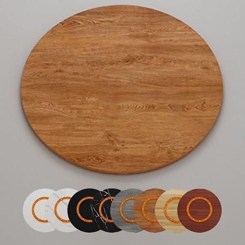 GSKFXJ 50cm 60cm 80cm Mesa Giratoria De Comedor Grande Plato Giratorio De Madera Lazy Susan, Bandeja Giratoria para Cocina, Grueso Y Duradero(Golden Oak,55cm/22in)