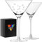 Gnimihz Geätzte Martini-Gläser, handgefertigt, Premium-Kristall-Cocktailgläser, Martini, Cosmopolitan, Manhattan, Gimlet, Pisco Sour, Weihnachtsgeschenke für Männer und Frauen, geätzt, 57 - 266 ml,