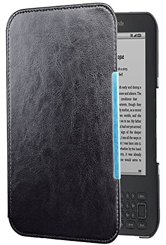 Huanghua Custodia per Amazon Kindle Keyboard (3a generazione), leggera, sottile, antiurto, custodia protettiva in pelle per Amazon Kindle Keyboard (Kindle 3/D00901) 6 pollici (nero)