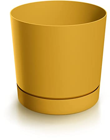 Pot de fleurs diamètre 20 cm, hauteur 19 cm - Cache-pot au design élégant en plastique durable - Résistant aux intempéries et aux UV - Pot de fleurs pour un aménagement élégant du jardin et de la