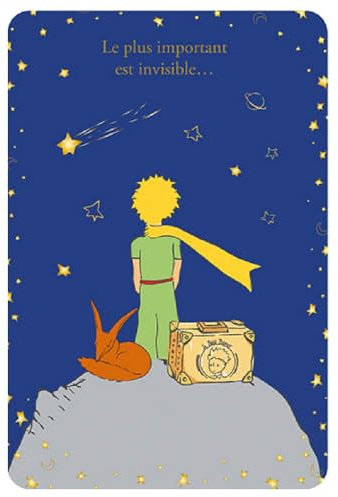 KIUB Postkarte Der kleine Prinz und der Fuchs mit Koffer (10 x 15 cm)