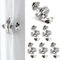 6 Paare Vorhang Magnetknopf, Silber Vorhang Magnetischer Verschluss, Rostfrei Vorhang Magnet, Magnetische Gardinenschließe für Schlafzimmer, Wohnzimmer, Esszimmer, Badezimmer, Küche, Büro