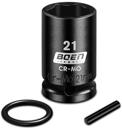 Mr.wintek Douille à choc d'échafaudage de 21 mm avec goupille de retenue et joint torique, design à 6 points et douille de 52 mm de longueur, acier Cr-Mo pour coupleur d'échafaudage et colliers de
