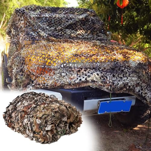 Filet Camouflage Pergola 4x9m(13x29.5ft),Chasse au Filet De Camouflage Crème Solaire,Reinforced Camouflage Net,Protection Jardin,Camping en Plein Air