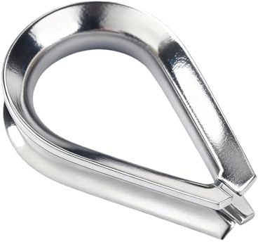 Drahtseil Kauschen aus 304 Edelstahl, M5 5mm Kabelkauschen Drahtseilklemmen für Forstseil Windenseil Stahlseil Naturseil, Crimpschlaufen Hülsen (30 Stück)