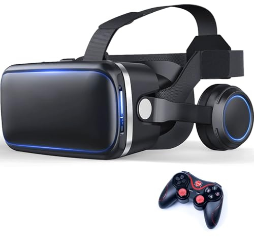 VR Brille, Virtual Reality Headset, 3D Handy Brille 110° FOV HD Anti-Blau Linsen, 3D VR Glasses, Unterstützt 4,7–7,2 Zoll Smartphones, Kinder und Familie(E)