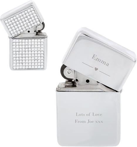 Custom Personalised Decorative Heart Diamante Lighter - Wedding, Mother's Day, Birthday, Engraved
