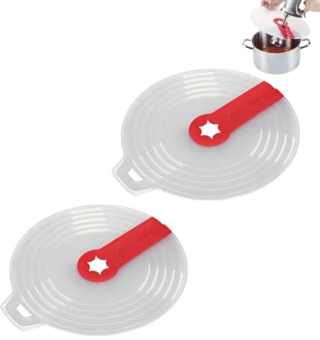 2Pcs Silicone Mixing Bowl Splatter Guard, Transparent Hand Mixer Splatter Screen Cover, Reusable Flexible Splash Shield Lid for Egg Beating Whisking Kitchen Bowl