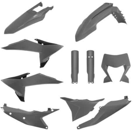 POLISPORT 91658 - Komplettes Plastik-Kit für KTM EXC/EXC-F/XC-W/XC-FW 26' - mit perfekter Passform und OEM-Qualität für Offroad-Einsatz, Farbe Nardo Grau
