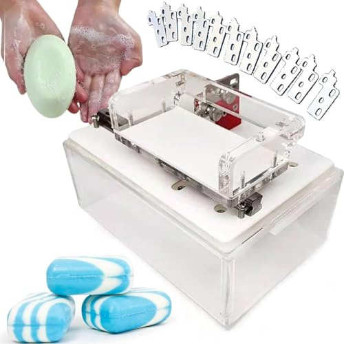 QINGHEDZSW Handmade Soap Trimmer, DIY Soap Chamfer Edge Trimming Tool, with 12 Pcs Modeling Knife, Can Create About 20 Shapes, Depth Of Knives Adjustable, for Cold Soap Candle Making
