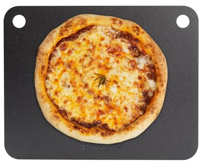 ROCKSHEAT 38 x 30 cm Pizza Steel, Heavy Duty Heats 20X Faster Baking Steel, Premium Carbon Steel Baking Plate for Perfectly Crispy Pizzas and Breads, Ideal for Home and Commercial Use