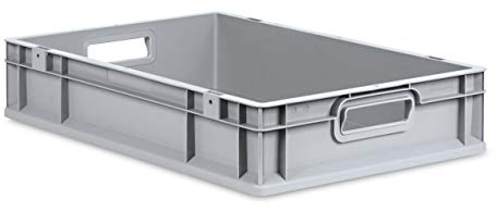aidB Eurobox NextGen Grip, 600x400x120 mm, Griffe offen, robuste Plastikbox aus Kunststoff mit ergonomischen Griffen, stapelbare Kunststoffkiste, ideal für die Industrie, 1St.