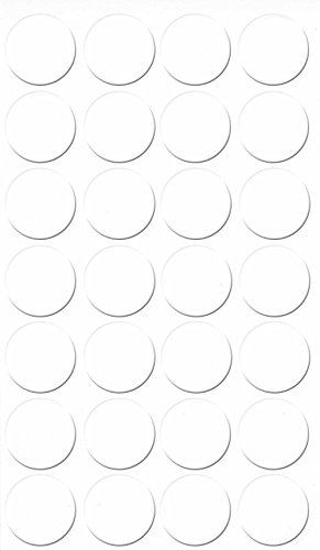 GleitGut Selbstklebende Abdeckkappen für Möbel - Durchmesser 20 mm - 28 Stück - Schrauben-Abdeckungen (Kalt Weiss)