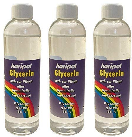 Preisjubel 3 x 250ml karipol Glycerin, Gummipflege z.B. für Auto, Gummireiniger