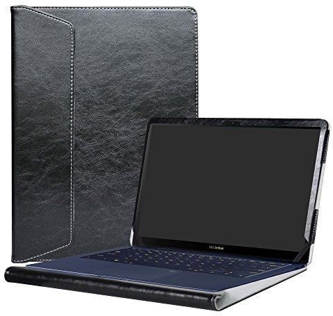 Alapmk Specialmente Progettato PU Custodia Protettiva in Pelle per 14 ASUS ZenBook 3 Deluxe UX490UA Series Notebook (Come UX490UA-BE043T,UX490UA-BE055T,UX490UA-BE029R,UX490UA-BE032R),Nero