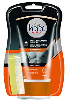 Veet for Men Crema Depilatoria Corporal para Usar Bajo la ducha para Hombre, Piel Normal, 150 ml