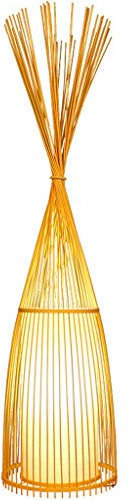 Lampadaire PIAOLING de style japonais simple Zen Space Tea Room en bambou blanc, Art Lampadaire de style chinois