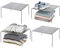 mDesign Kleiderschrank Aufbewahrung – praktisches Kleiderschranksystem – Regalsystem aus Metall für das Schlaf-, Badezimmer oder die Küche – 4er-Set – graphitfarben