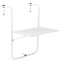 PrimeMatik - Mesa abatible de Metal para balcón 60x40cm Blanco