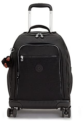 Kipling New Zea 15 Laptop Rolling Backpack, True Black,