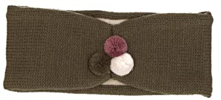 Sterntaler Baby Mädchen Stirnband Baby Strick Bommel Winter-Stirnband - Baby Stirnband - gefüttert mit Microfleece - dunkelgrün, 57