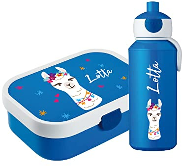 4youDesign Mepal Bento Box & Trinkflasche Set personalisiert drache blau – Geschenk für Kinder Weihnachten, Nikolaus, Geburtstag - Auslaufsicher – Brotdose 750ml, 400ml Flasche