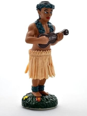 DIXIE STORE Wackelfigur Hawaii Auto Lustig - 11cm Gadget - Wackeldackel fürs Auto Innen - Autos Spielzeug - Innenraum Zubehör Deko - Ukulele Boy