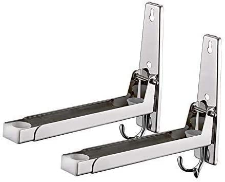MEETOZ 304 Stainless Steel Microwave Mount Bracket Oven Wall Mount Bracket Load 135lb Telescopic Microwave Oven Wall Frame Removable Hook