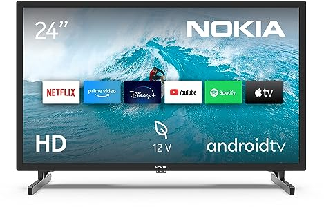 Nokia 24 Zoll (60 cm) HD LED Fernseher Smart Android TV (12V Camping (WLAN, Triple Tuner DVB-C/S2/T2) – HEA24GH220 – 2023